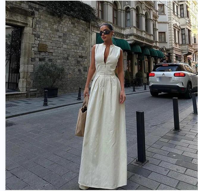 Felicia - Structured-Collar Maxi Dress
