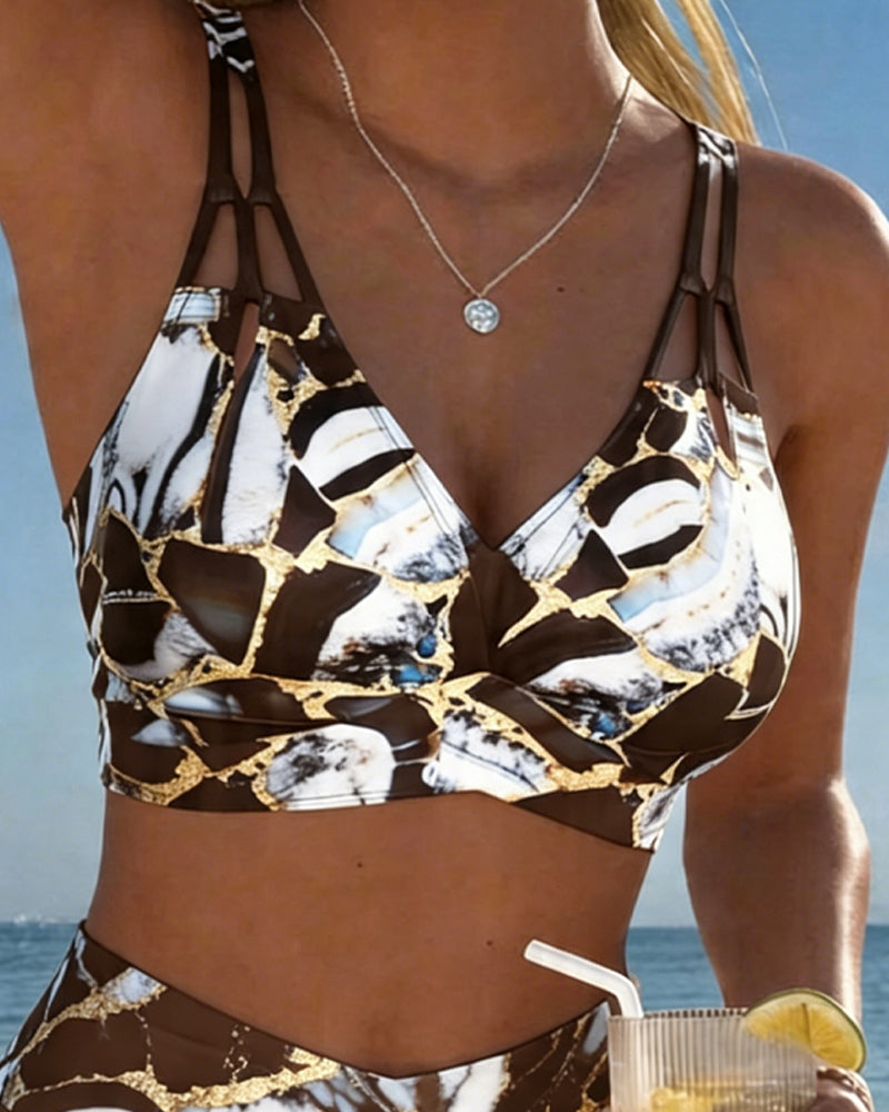 Odessa - Printed Cut-Out Bikini Set
