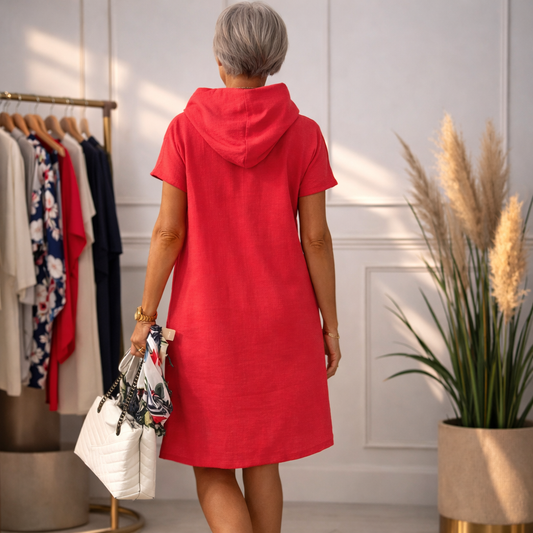 Gail - Hooded Short-Sleeve Dress