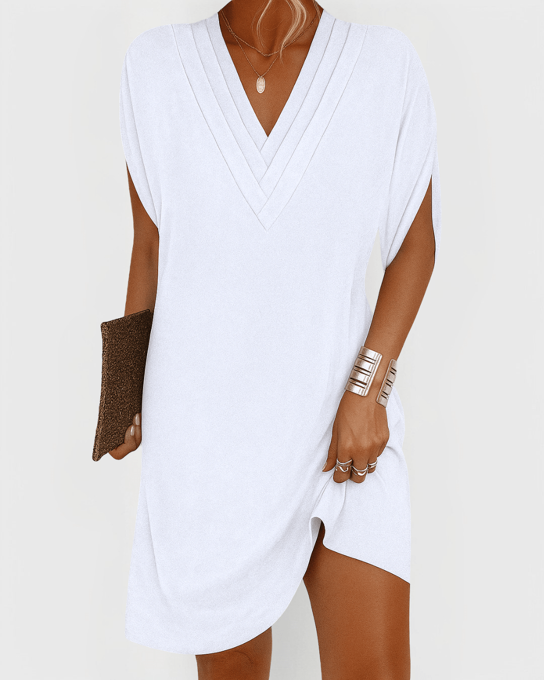 Claudia - Straight-Cut V-Neck Dress