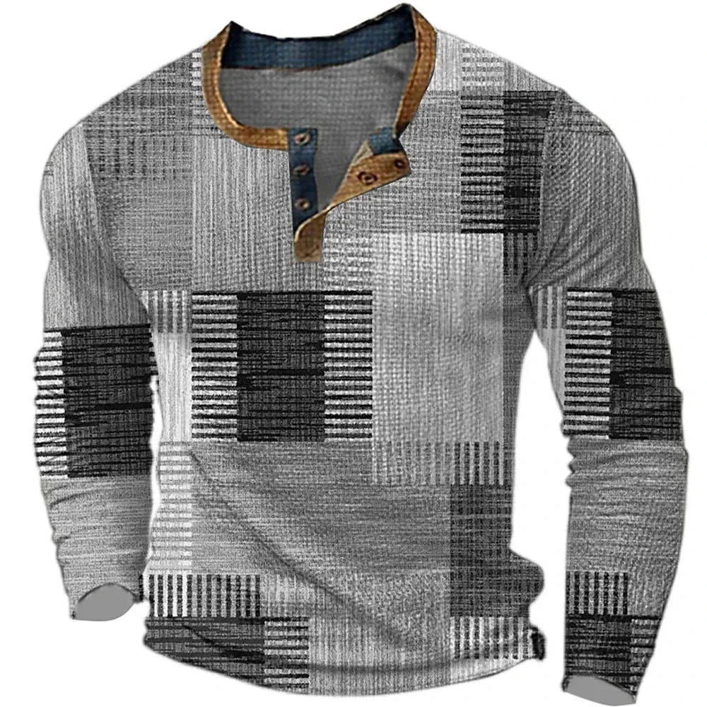 Clint - Patchwork Long-Sleeve Henley
