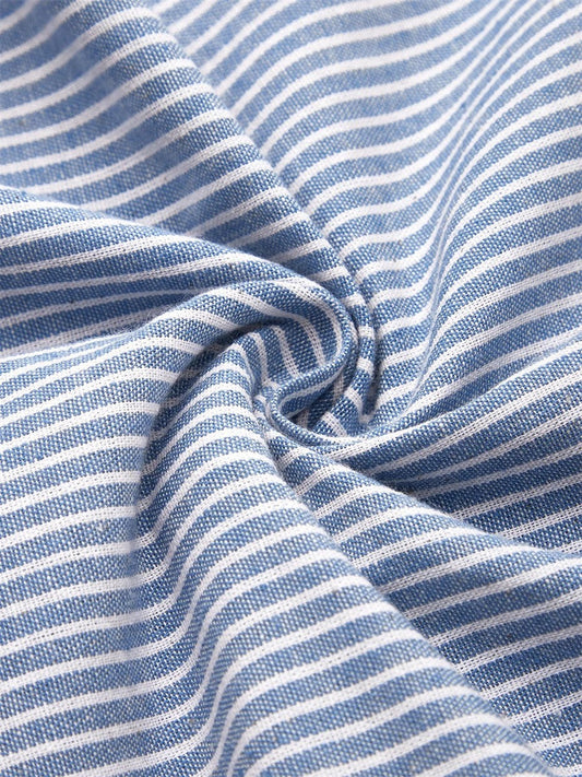 Ella - Striped Button-Detail Midi Dress