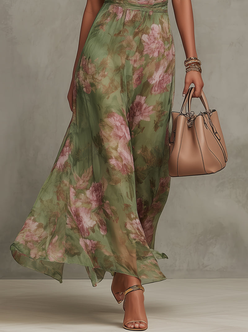 Elyra - Floral Halter Maxi Dress