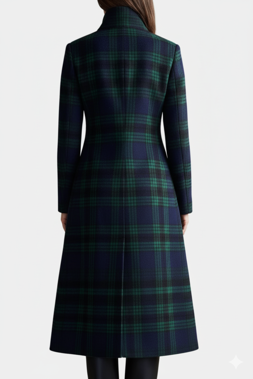 Fiora - Bicolor Check Midi Coat