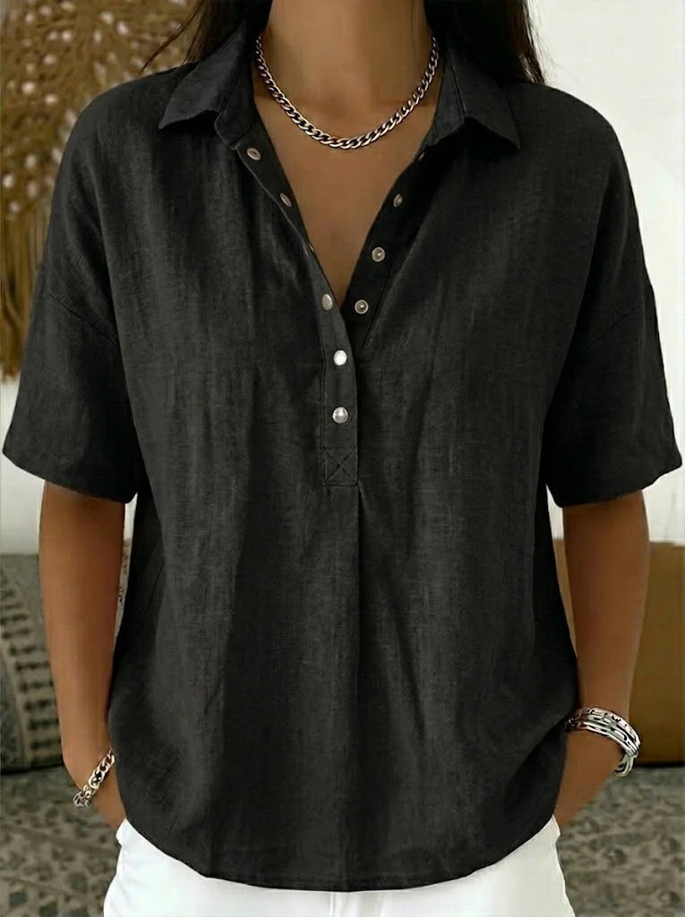 Charlotte - Relaxed Button-Front Blouse