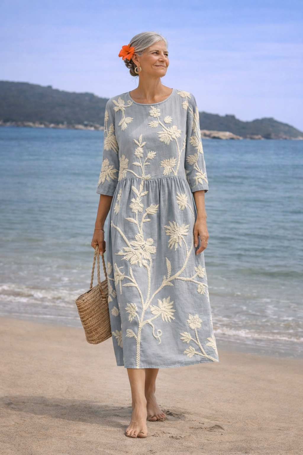 Latoya - Botanical Print Midi Dress