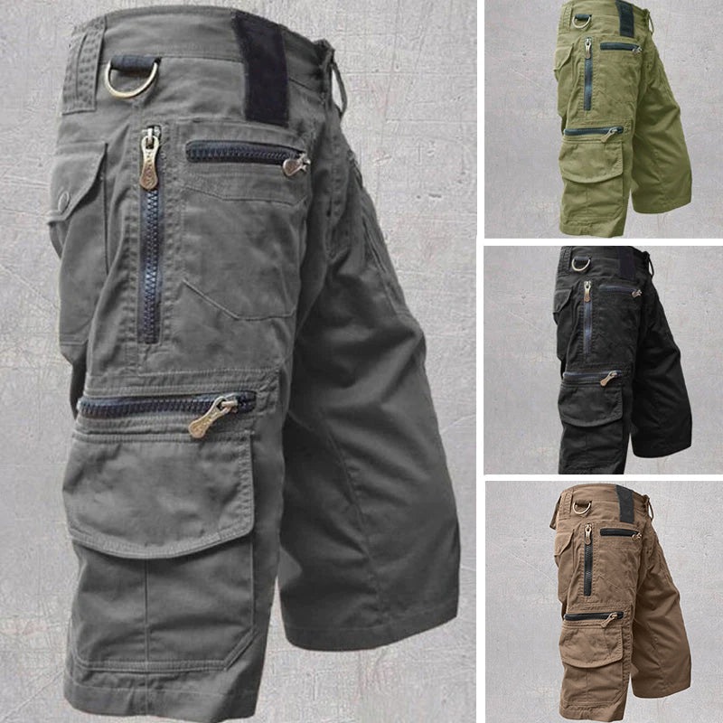 Luciano - Cotton Multi-Pocket Cargo Shorts