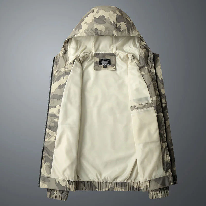 Halden - Hooded Camo Windbreaker