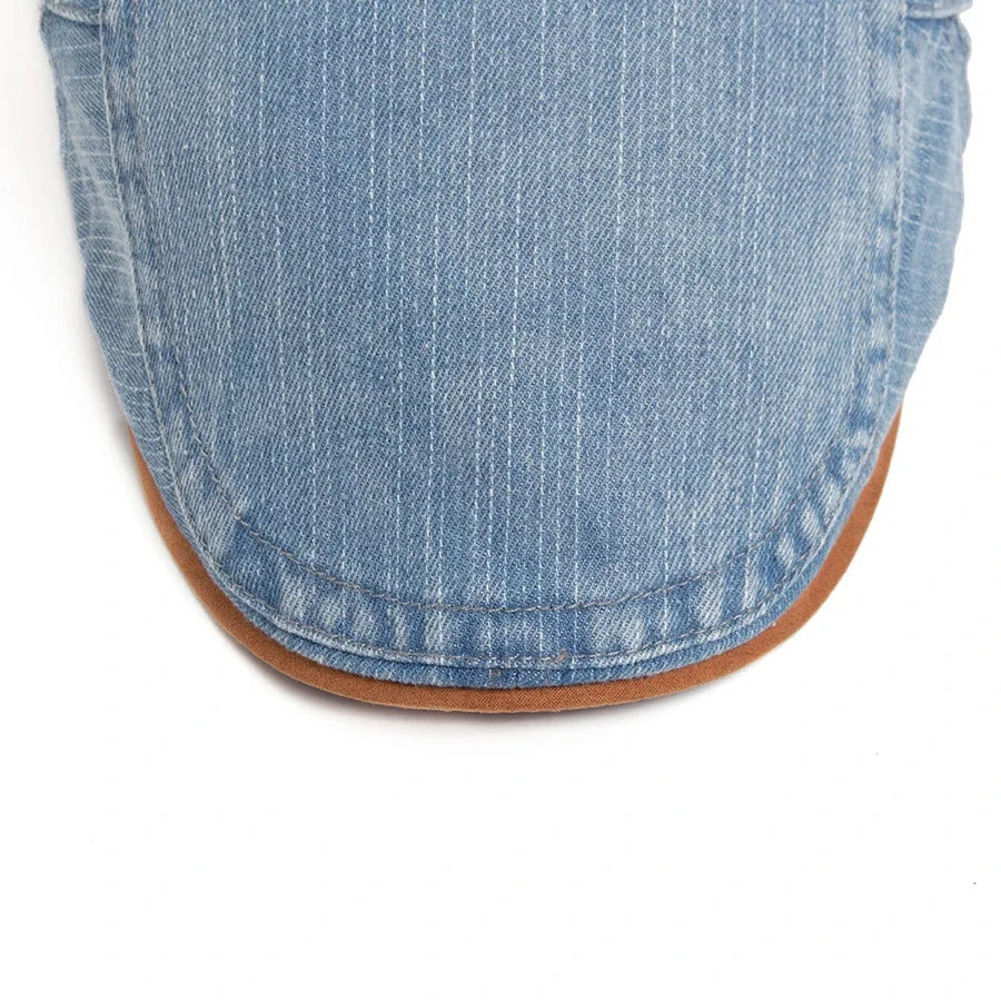 Theodore - Adjustable Denim Flat Cap