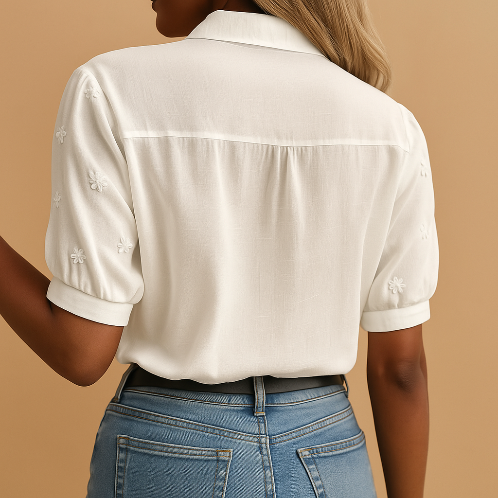 Sylvia - White Button-Front Blouse