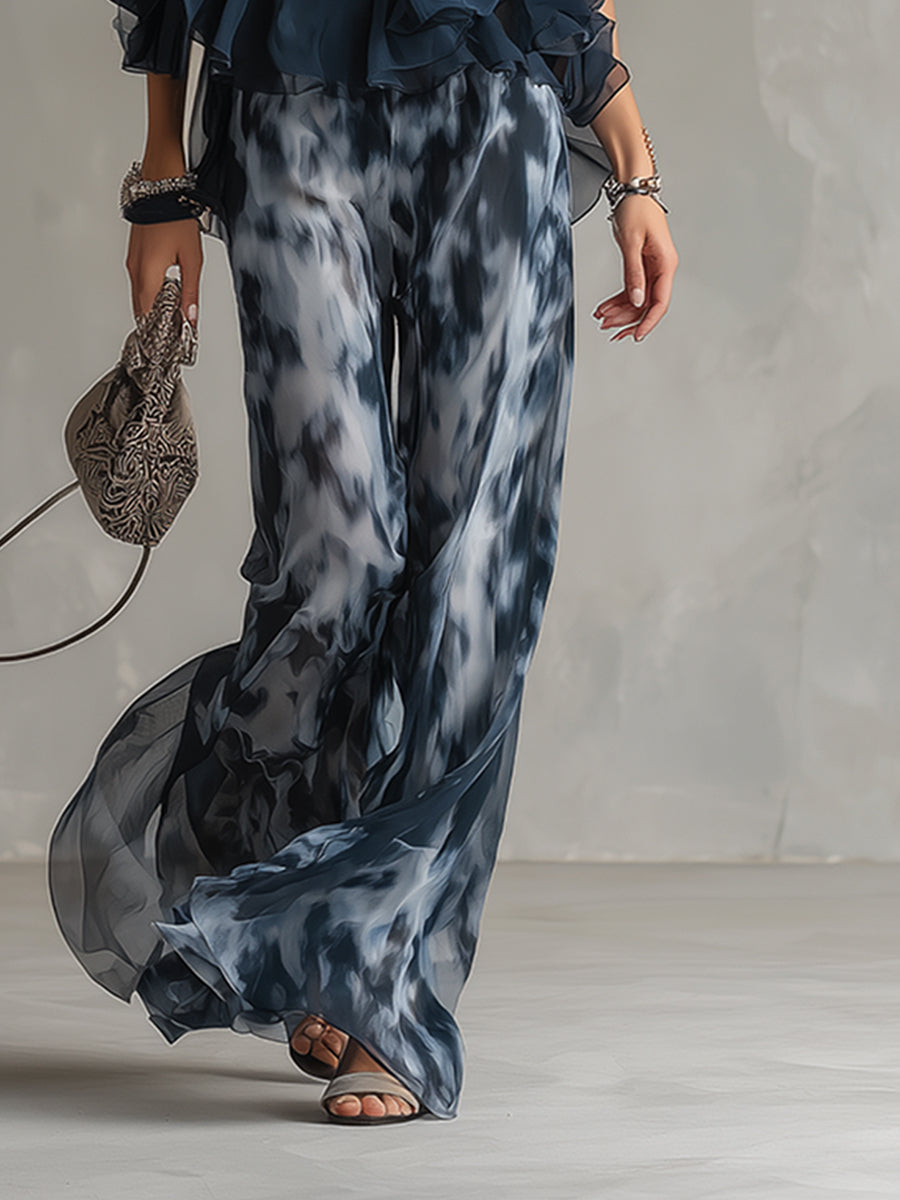 Amparo - Chiffon Halter and Printed Pants