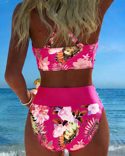 Coralia - Contrast Floral Bikini Set