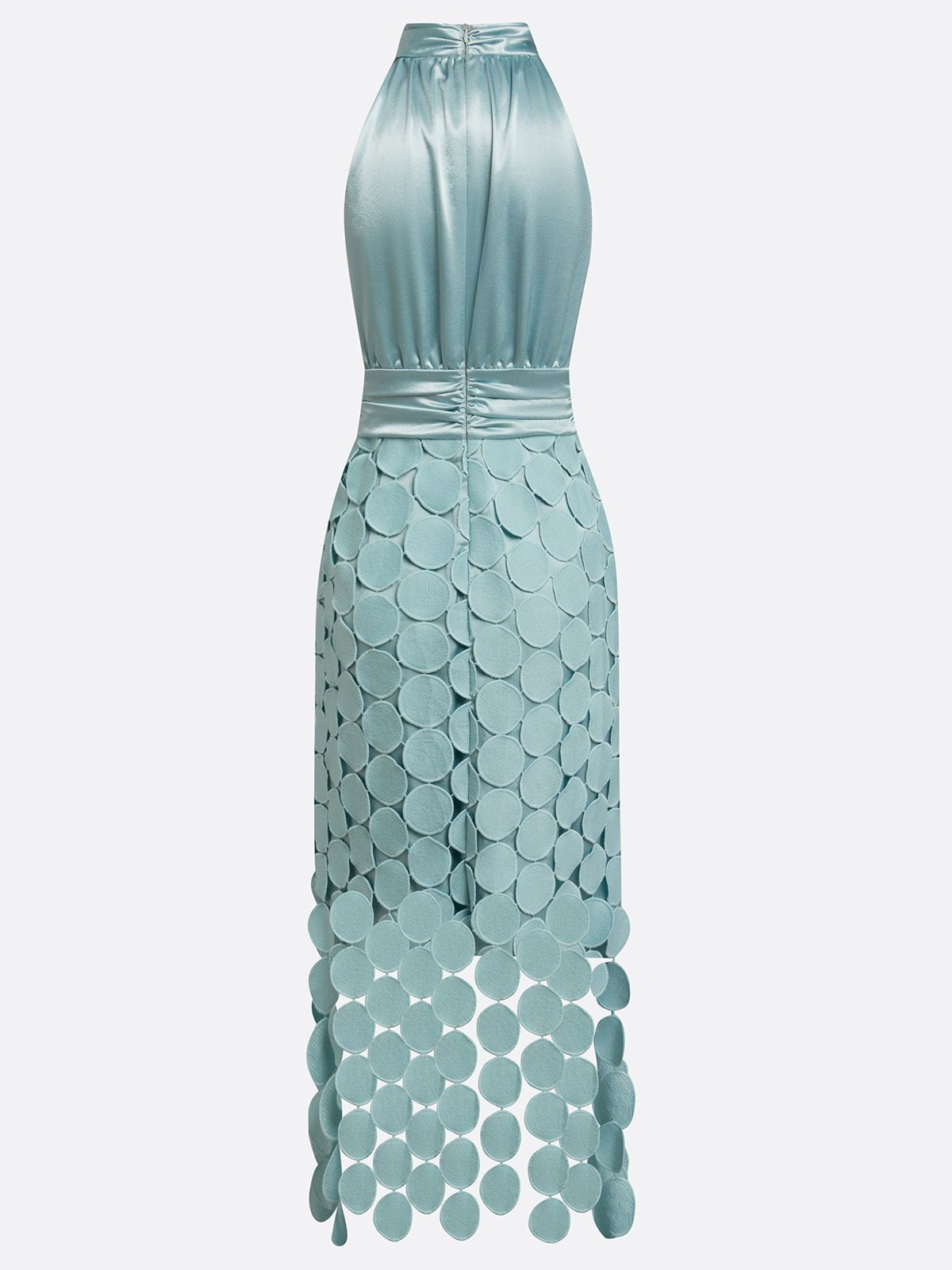 Audra - Satin-Finish Halter Midi Dress