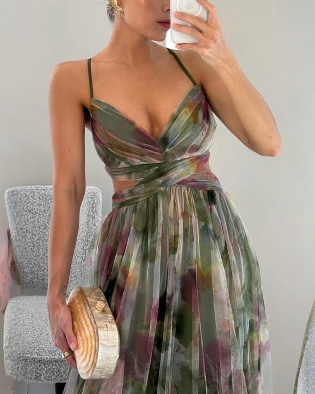 Giselle - Floral Chiffon Maxi Dress