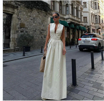 Felicia - Structured-Collar Maxi Dress