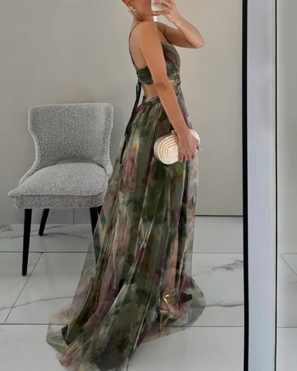 Mandy - Floral Chiffon Maxi Dress