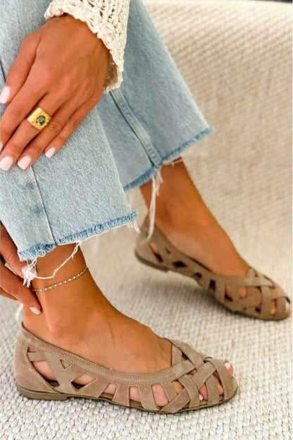 Stacey - Crisscross Knit Sandals