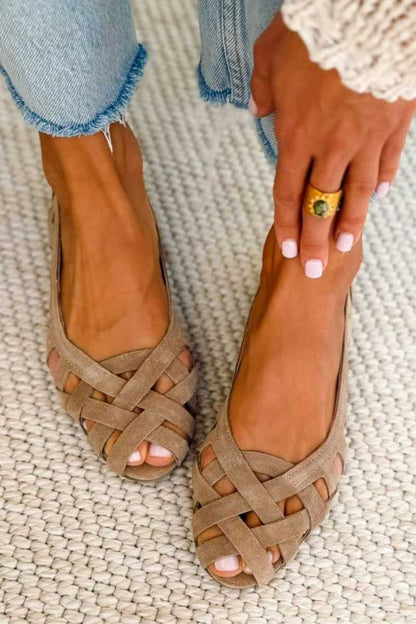 Stacey - Crisscross Knit Sandals