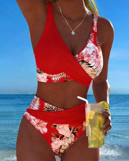 Coralia - Contrast Floral Bikini Set