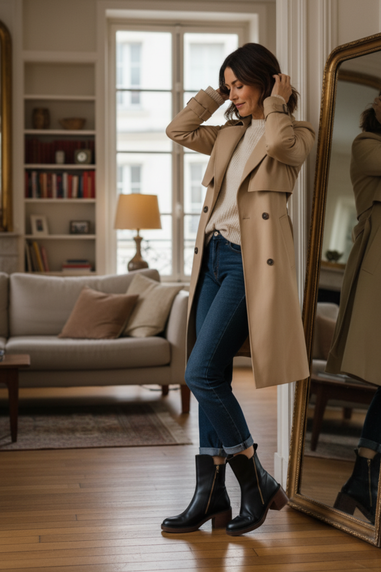 Valeria - Block-Heel Leather Boots