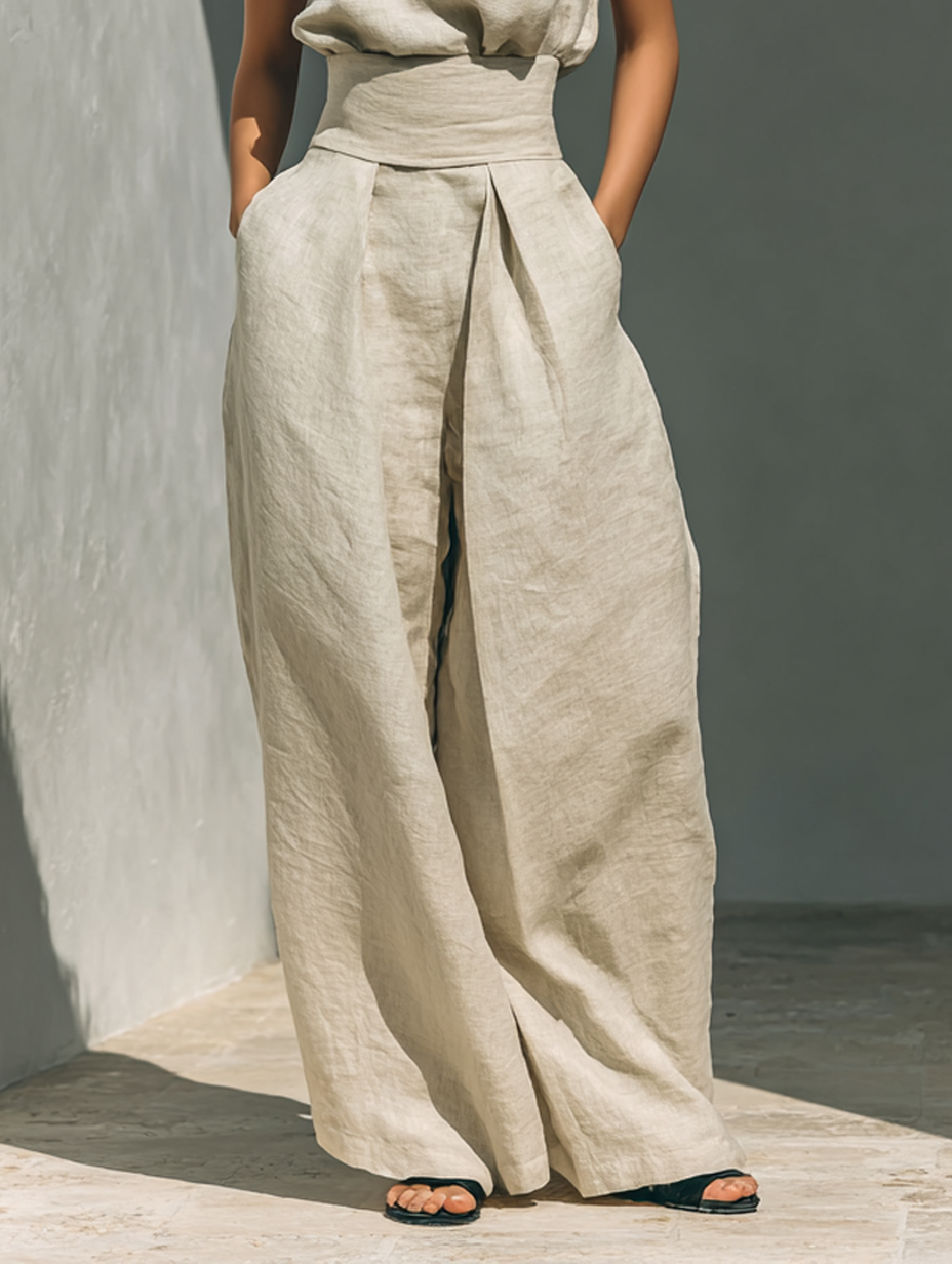 Wendy - Linen-Cotton Wide-Leg Set