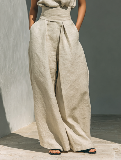 Wendy - Linen-Cotton Wide-Leg Set