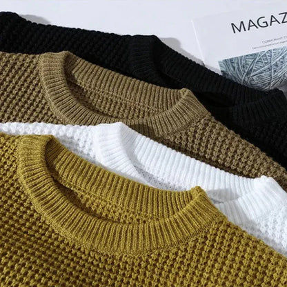 Vanton - Waffle-Knit Crewneck Sweatshirt