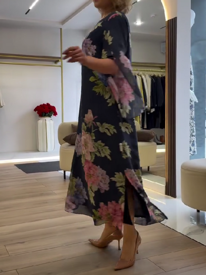 Carolina - Floral Chiffon Maxi Dress
