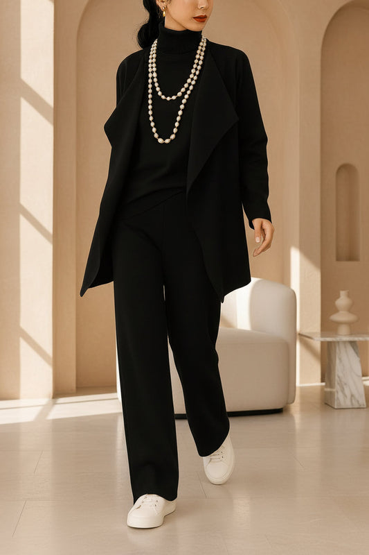 Lanora - Wool Cardigan Sweater and Trousers