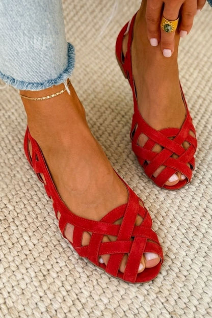 Stacey - Crisscross Knit Sandals