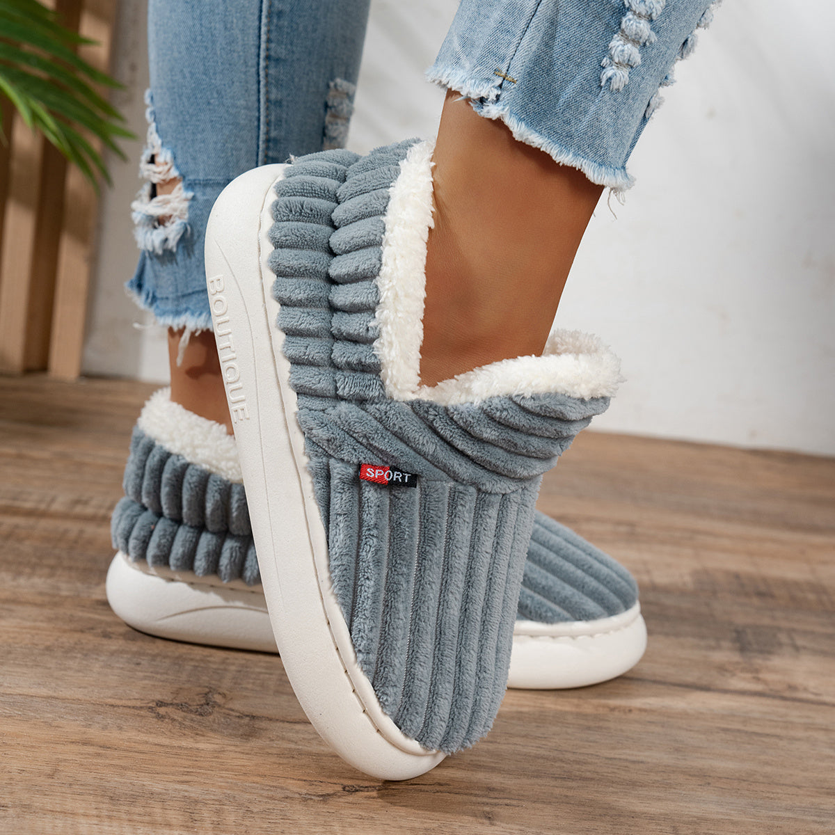Sevra - Indoor-Outdoor Plush Slippers