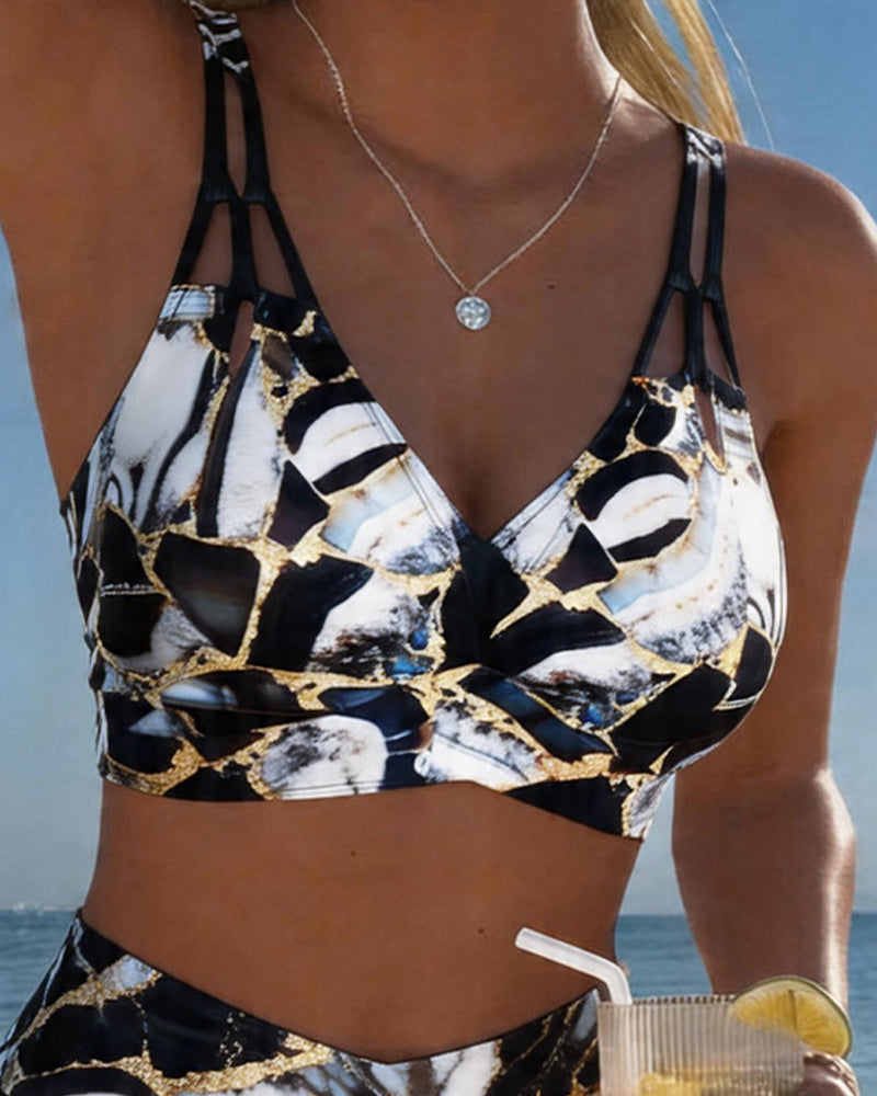 Odessa - Printed Cut-Out Bikini Set
