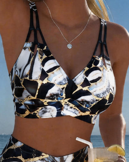Odessa - Printed Cut-Out Bikini Set