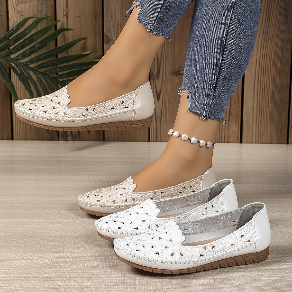 Ophelia - Perforated Leather Loafers
