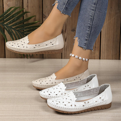 Ophelia - Perforated Leather Loafers
