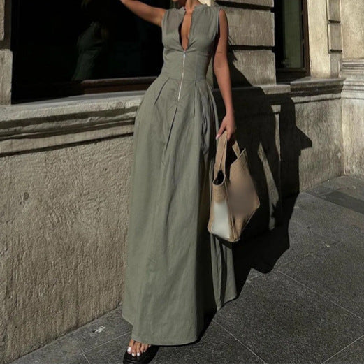 Felicia - Structured-Collar Maxi Dress