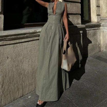 Felicia - Structured-Collar Maxi Dress