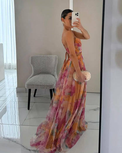 Mandy - Floral Chiffon Maxi Dress