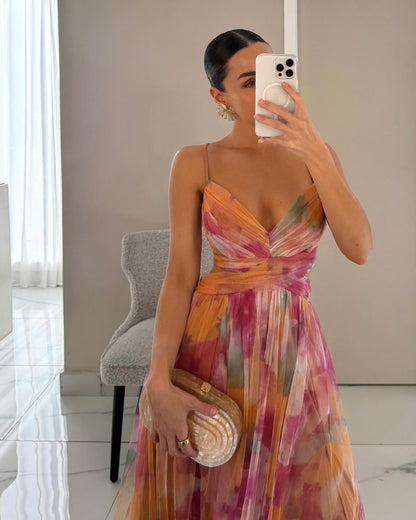 Mandy - Floral Chiffon Maxi Dress