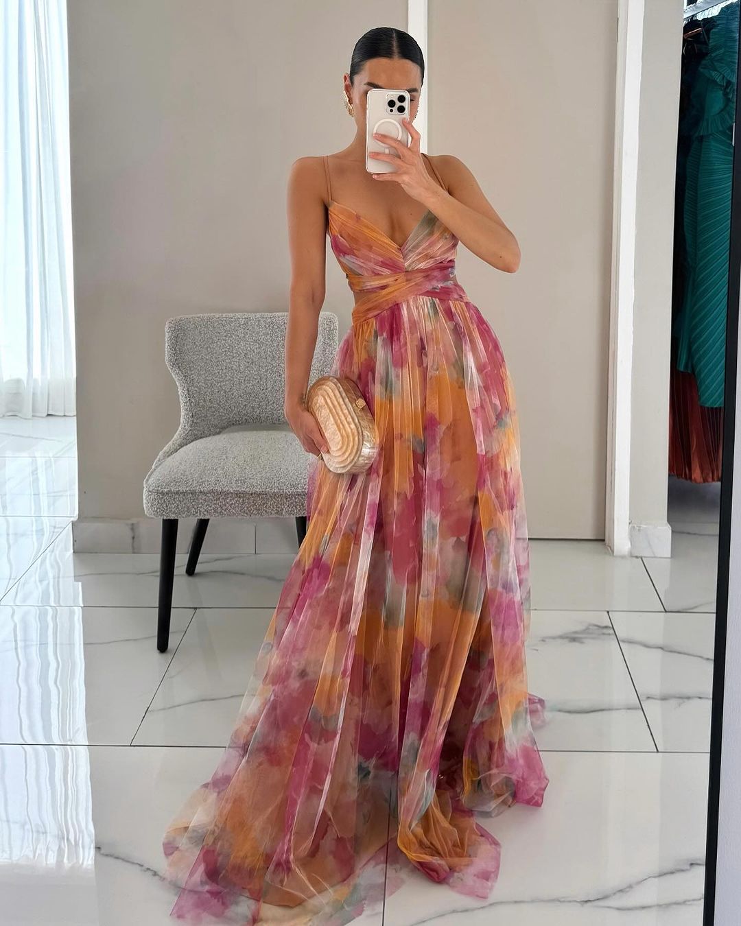 Giselle - Floral Chiffon Maxi Dress