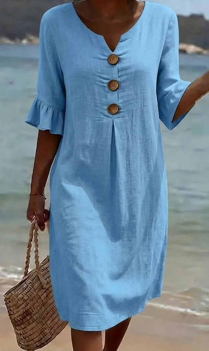Christa - Airy Button-Front Dress