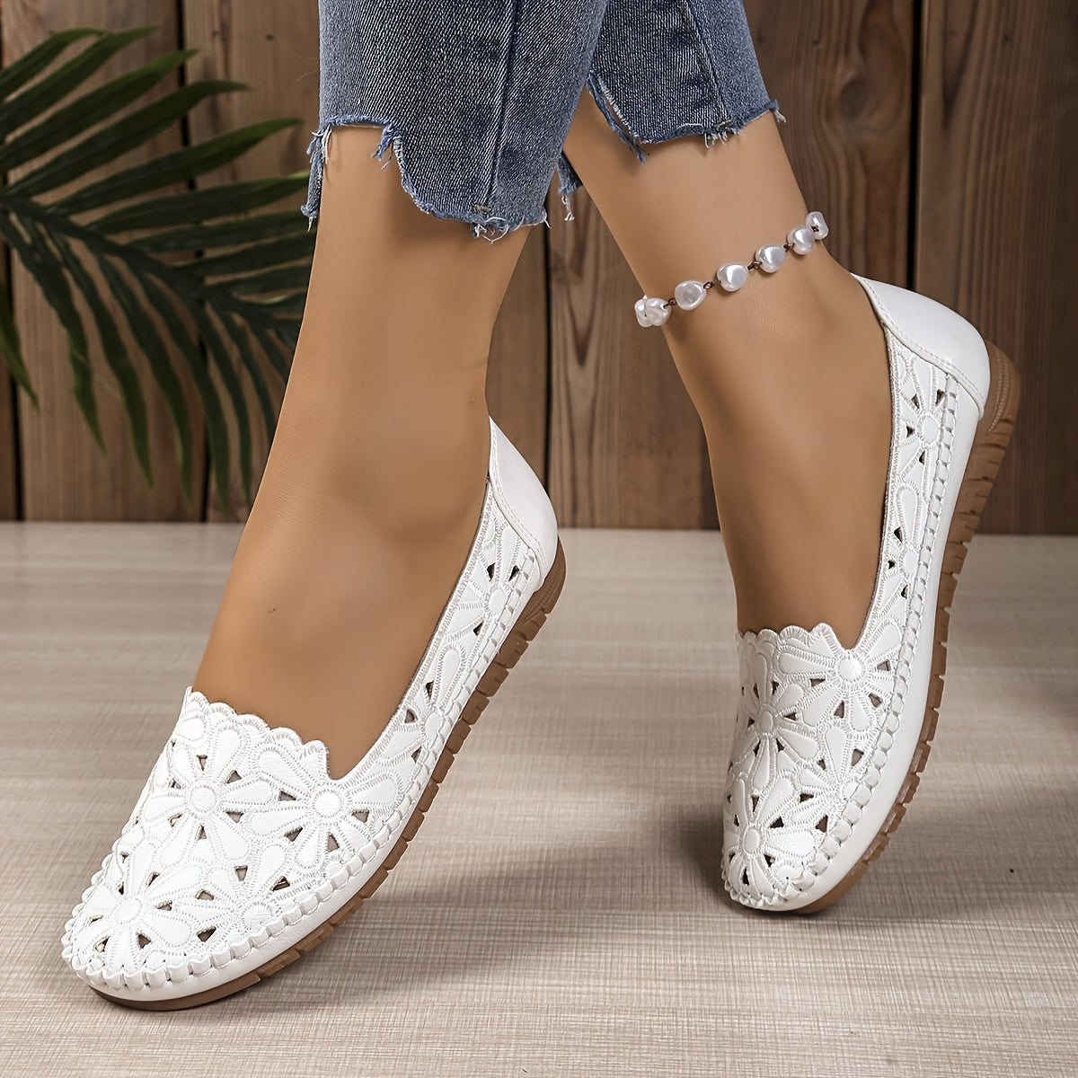 Ophelia - Perforated Leather Loafers