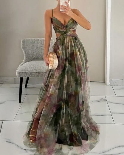 Giselle - Floral Chiffon Maxi Dress
