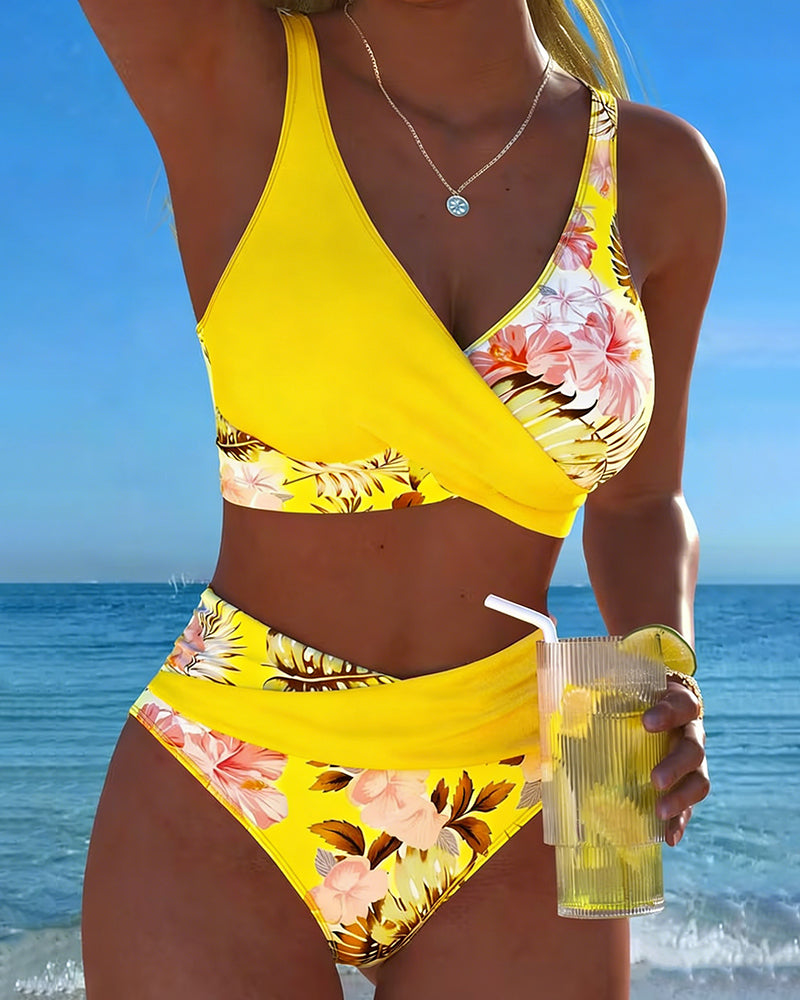 Coralia - Contrast Floral Bikini Set