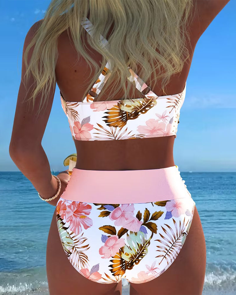 Sondra - Contrast Floral Bikini Set