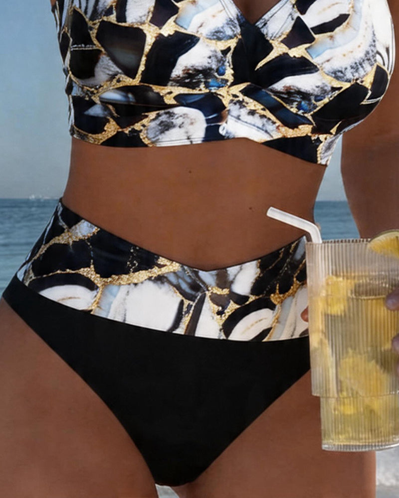 Odessa - Printed Cut-Out Bikini Set