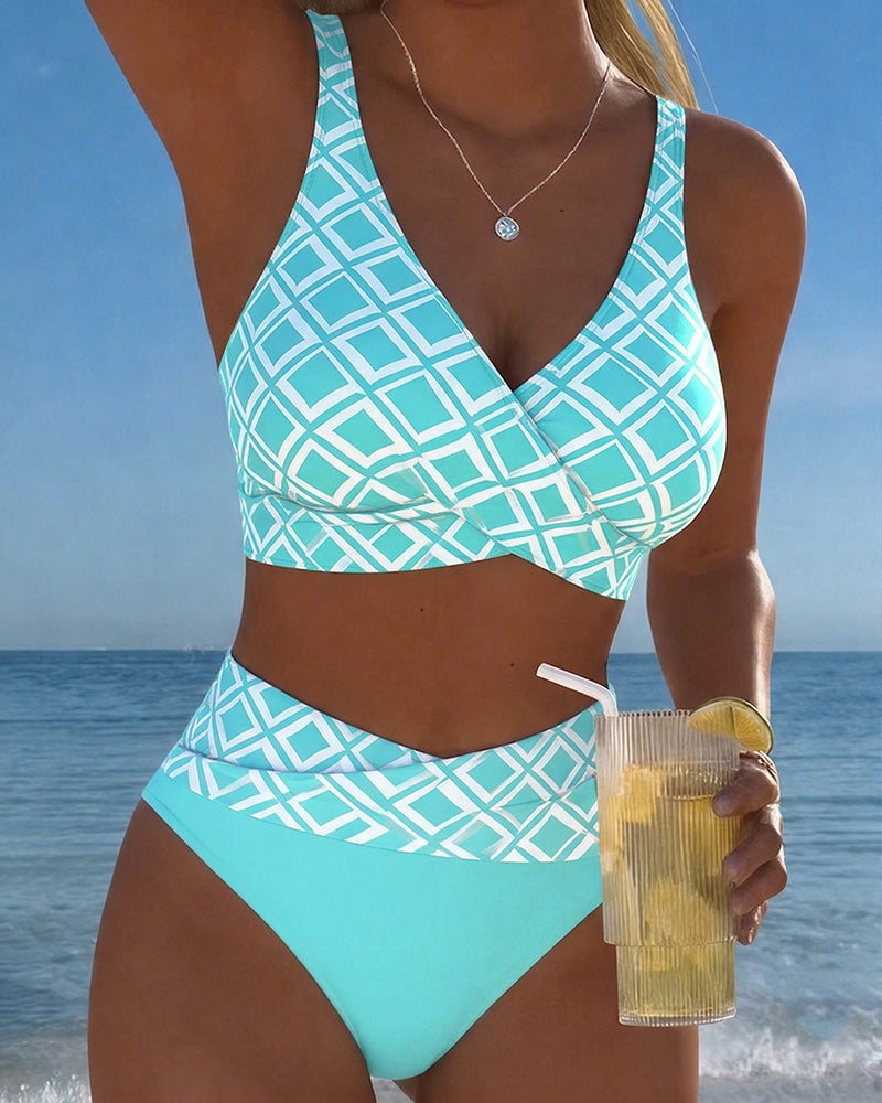 Ursula - Plaid High-Cut Bikini Set