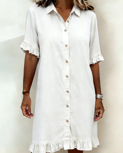 Navelle - Ruched Denim Shirt Dress
