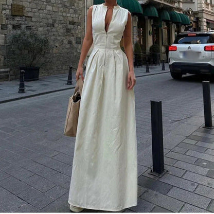Felicia - Structured-Collar Maxi Dress