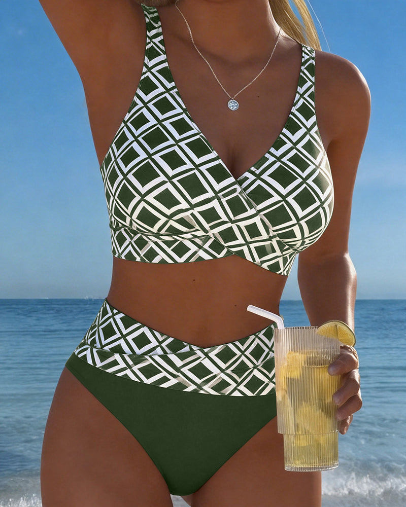 Ursula - Plaid High-Cut Bikini Set